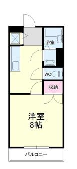 東海ホーム鴨江(1DK/4階)の間取り写真
