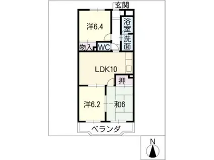 ファミール モリ(3LDK/4階)の間取り写真