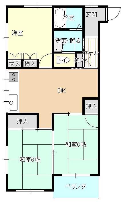 レジデンス元木(3DK/3階)の間取り写真