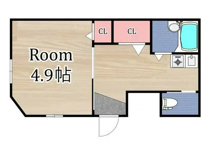 シェスム野江(1K/1階)の間取り写真