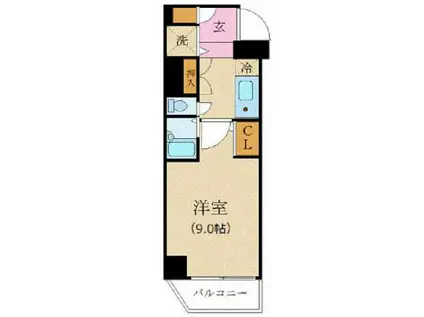 カスタリア新宿(1K/11階)の間取り写真