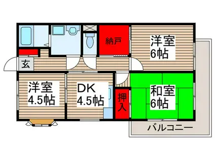 シャイン浦和第1(3DK/4階)の間取り写真