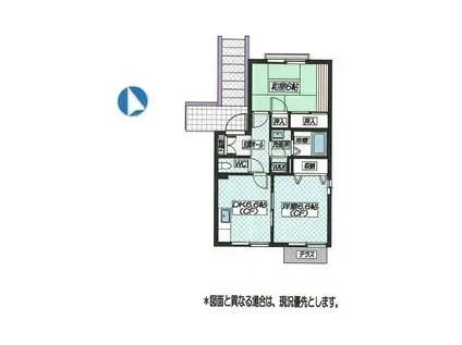 メル鵠沼II(2DK/2階)の間取り写真