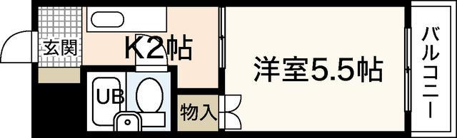 舟入松尾ビル(1K/4階)の間取り写真