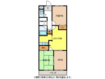 ルミナスK・M(3LDK/1階)の間取り写真