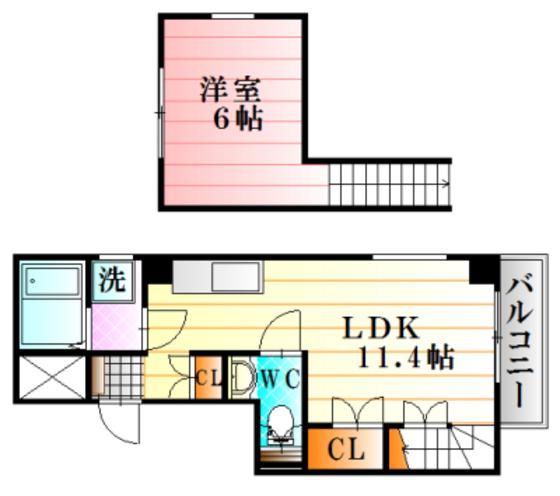 YZ BLD緑井(ワンルーム/5階)の間取り写真