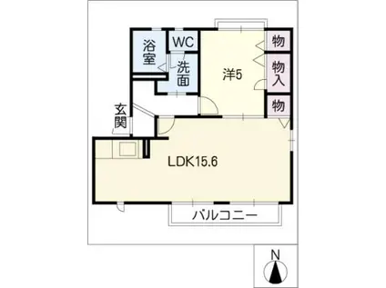 パークサイド浅井山F(1LDK/1階)の間取り写真