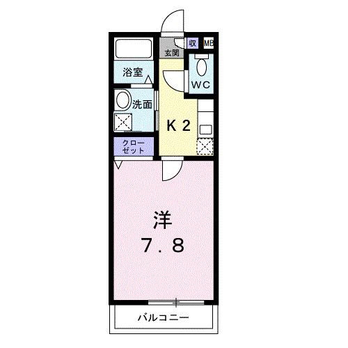 アザレア伊万里I(1K/1階)の間取り写真