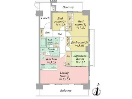 レーベンハイム戸田ソラリエ(4LDK/7階)の間取り写真