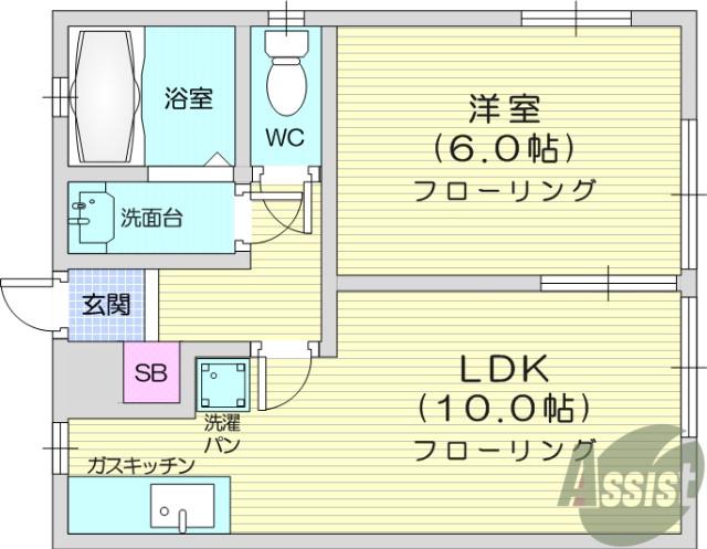 トーヨーハイツ(1LDK/1階)の間取り写真