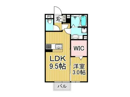 ルミエール(1LDK/2階)の間取り写真