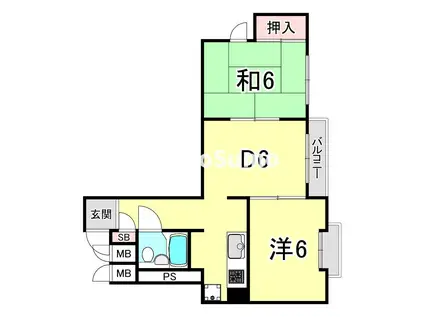パラツィーナ立花(3K/2階)の間取り写真