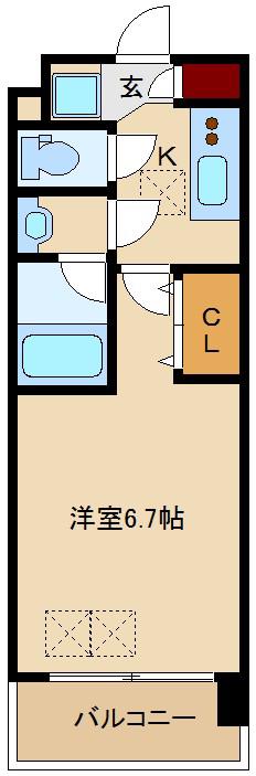 レジディア新大阪(1K/6階)の間取り写真