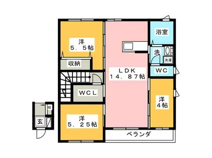 アレグリア N(3LDK/2階)の間取り写真