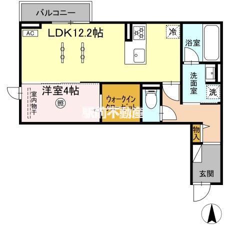 グラジオ(1LDK/2階)の間取り写真