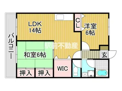 ライトハウス(2LDK/6階)の間取り写真