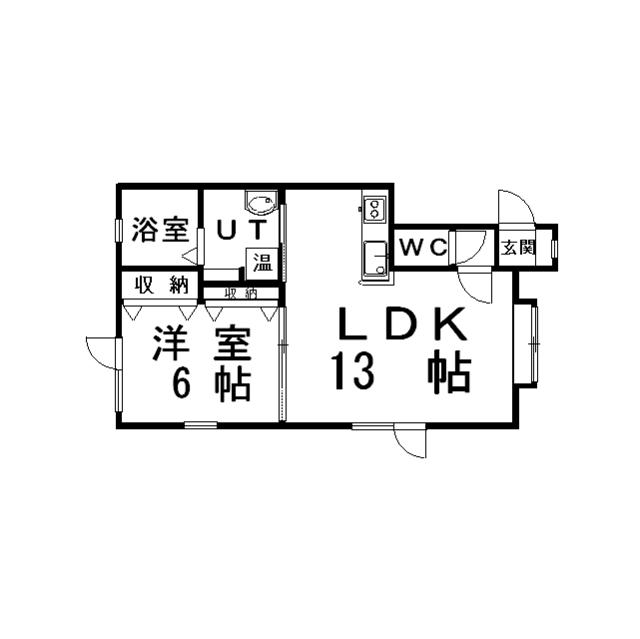マリオット新釧路(1LDK/2階)の間取り写真