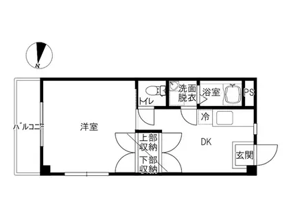 桜町196(1DK/3階)の間取り写真