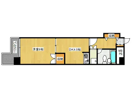 トーカンマンション東中通(1DK/4階)の間取り写真