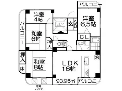 ハリマシリーズII(3LDK/3階)の間取り写真