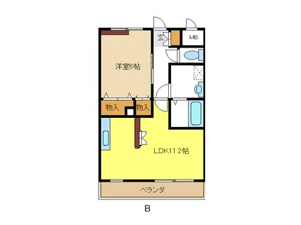 コンフォート(1LDK/1階)の間取り写真