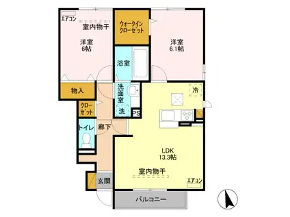 レジデンス・セレッソ(2LDK/1階)の間取り写真