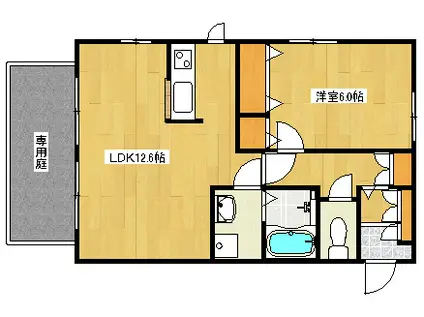 プチ・アンジュ(1LDK/1階)の間取り写真