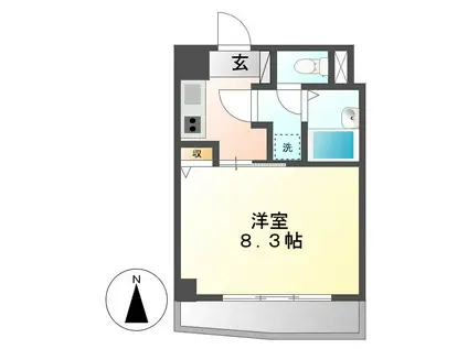 アビタシオン鶴舞(1K/6階)の間取り写真