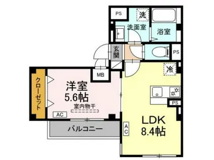 SKYE′S RESIDENCE塚越(1LDK/1階)の間取り写真