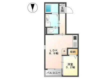 サンライズ京橋(1LDK/3階)の間取り写真