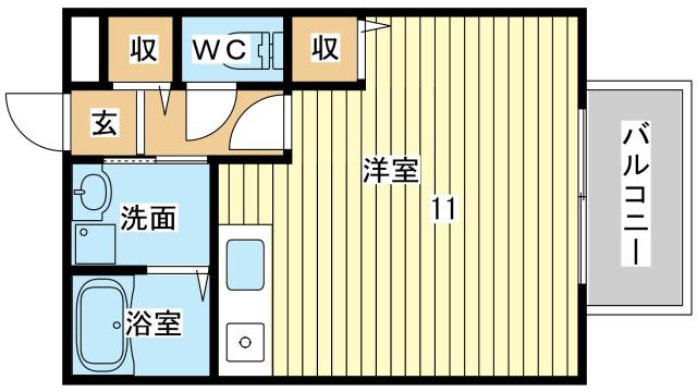 コンフォートテクノI(ワンルーム/2階)の間取り写真