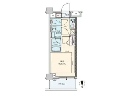 ロアール川崎大師(1K/3階)の間取り写真