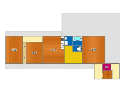 クラール(3LDK/3階)の間取り写真