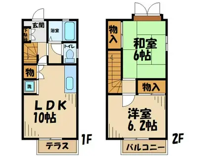 メイプルハイツ(2LDK/1階)の間取り写真