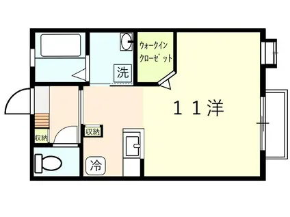 ハイツきら(ワンルーム/1階)の間取り写真