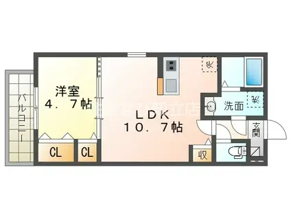 ジーメゾン草刈フォーベル(1LDK/2階)の間取り写真