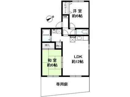 セジュール大蔵(2LDK/1階)の間取り写真