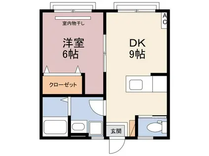 T・Hブランド(1DK/2階)の間取り写真