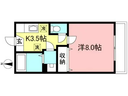 アーバンプラザA館(1K/1階)の間取り写真