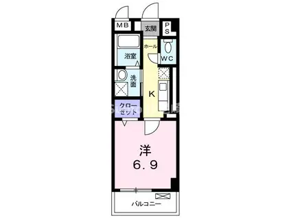 ラッフィナートフィオーレ(1K/3階)の間取り写真