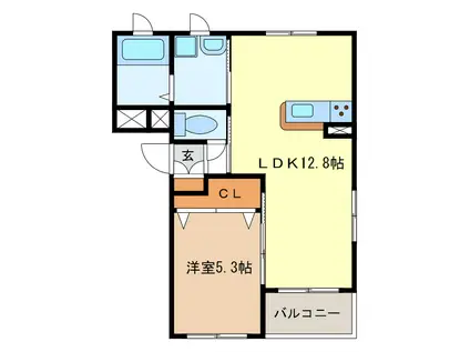 VIGORE KAMIHAMA(1LDK/2階)の間取り写真