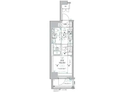 ベルグレード川崎AZ(1K/4階)の間取り写真