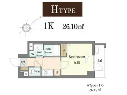 ALIVIS浦安(1K/5階)の間取り写真