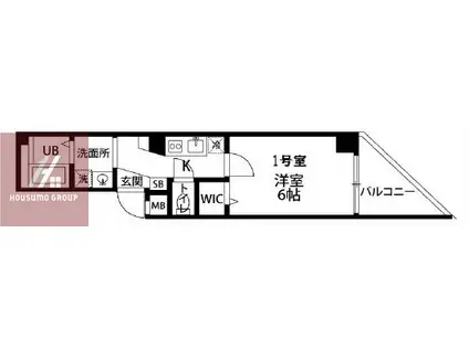 もざいく(1K/9階)の間取り写真