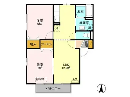 コーポビショップ(2LDK/2階)の間取り写真