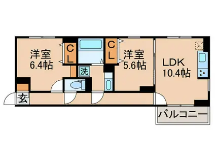 レジデンス新宿(2LDK/2階)の間取り写真