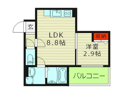 G.R.A.C.E(1LDK/3階)の間取り写真