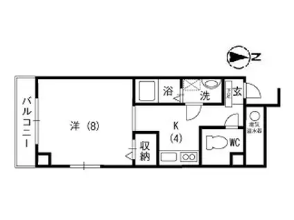 メロディハウス(1K/2階)の間取り写真