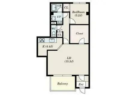 クレストールサカクラ(1SLDK/1階)の間取り写真