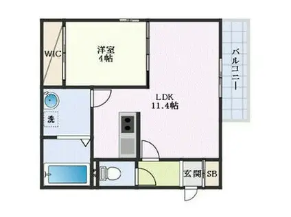 ネクストメゾン吹田駅前(1LDK/2階)の間取り写真